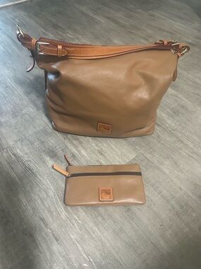 Dooney & Bourke McKenzie Tan Leather Hobo Bag w/Wallet